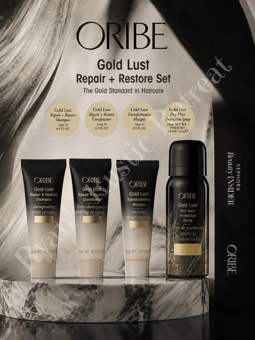 ORIBE Gold Lust Repair +Restore 4pc Set Shampoo/Conditioner/Masque/Protect Spray